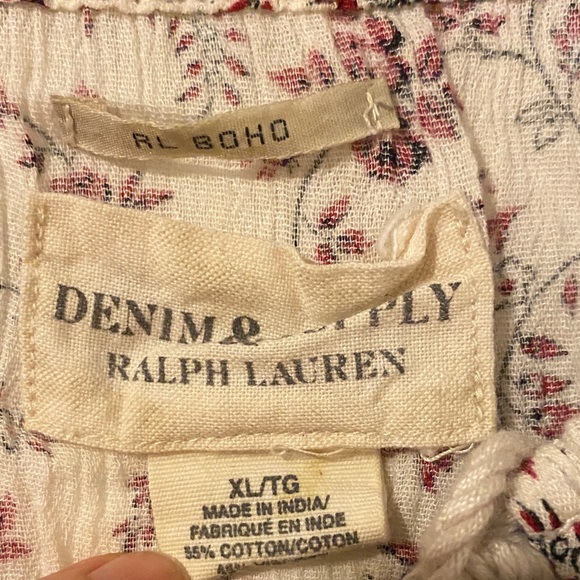 Ralph Lauren Cream and Red Floral Blouse - Picture 2 of 5